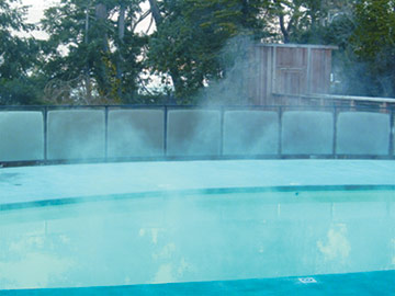 An outdoor swimming pool before using Heatsavr