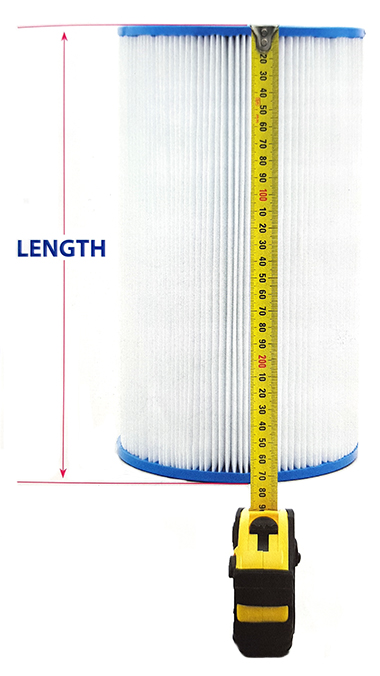 Measuring the length of your hot tub filter