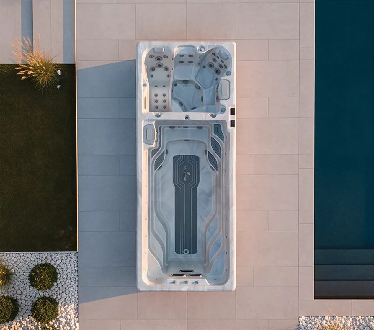 AquaSolus swim spa viewed from above