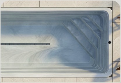 AquaSolus Crest mini pool with inset corner steps