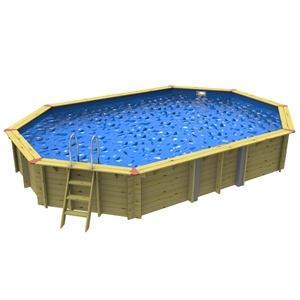 Plastica Large Stretched Eco Wooden Above Ground Swimming Pool