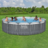 Bestway Steel Pro Max LED Round Above Ground Swimming Pool 
