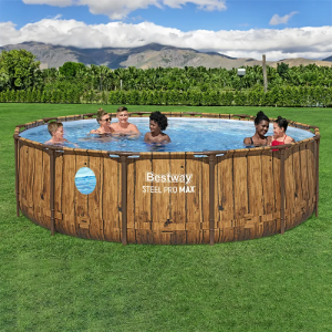 Bestway Steel Pro Max Splashview Round Above Ground Swimming Pool  