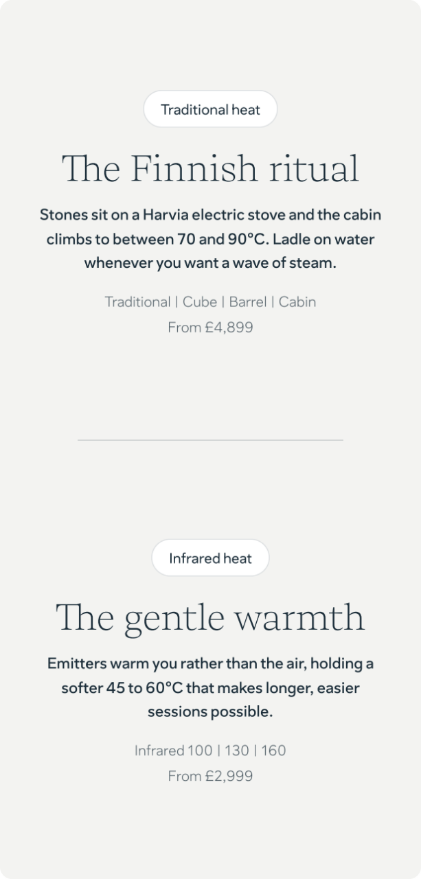 Traditional and infrared heat